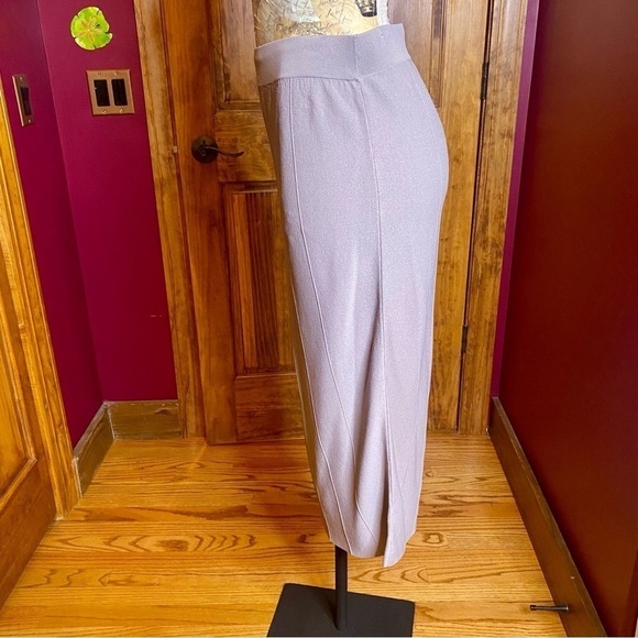 360 Sweater Gray Taupe Long Maxi Knit Pencil Skirt Size Large Italian Yarn NWT - Picture 6 of 12